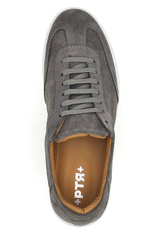 Graue Herren Leder Turnschuhe Ptr 3001
