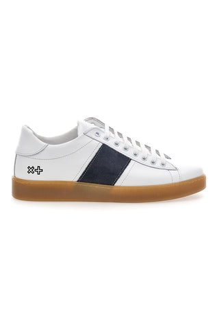 Herren Turnschuhe aus weißem Leder mit Gummisohle Ptr 3000
