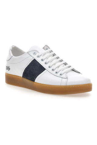 Herren Turnschuhe aus weißem Leder mit Gummisohle Ptr 3000