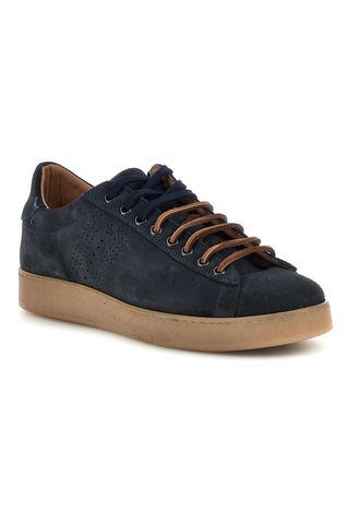Blaue Turnschuhe aus echtem Leder Ptr 7250