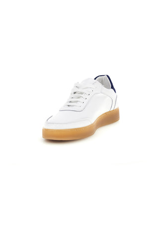 Weiße Turnschuhe aus echtem Leder mit perforierter Zehe Ptr 7000