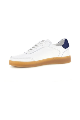 Weiße Turnschuhe aus echtem Leder mit perforierter Zehe Ptr 7000