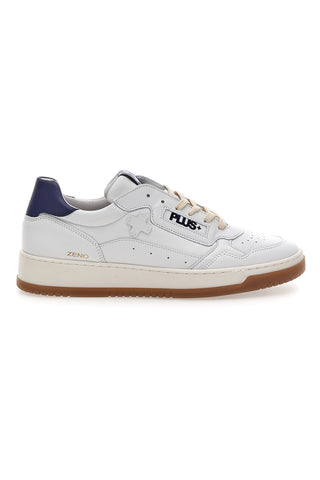 Sneaker bianca in vera pelle con dettagli blu Pittarello Plus S10