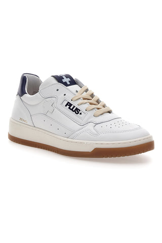 Sneaker bianca in vera pelle con dettagli blu Pittarello Plus S10