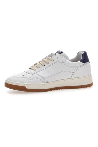 Sneaker bianca in vera pelle con dettagli blu Pittarello Plus S10