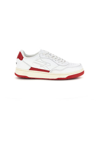 Sneakers bianche e rosse in pelle traforate in punta U.power U1003RM