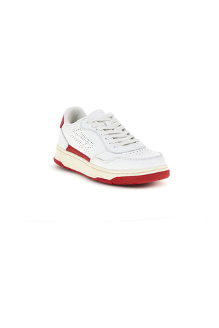Weißes und rotes Leder perforierte Zehe Turnschuhe U.power U1003RM