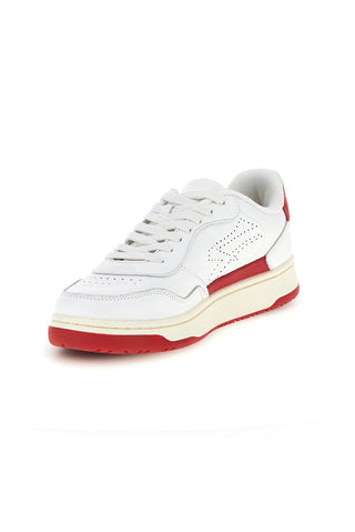 Weißes und rotes Leder perforierte Zehe Turnschuhe U.power U1003RM