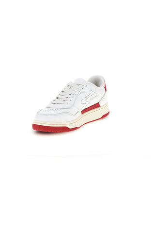 Weißes und rotes Leder perforierte Zehe Turnschuhe U.power U1003RM