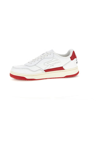 Weißes und rotes Leder perforierte Zehe Turnschuhe U.power U1003RM