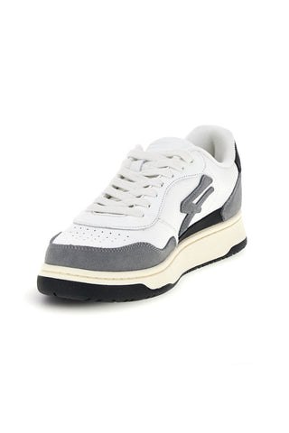 Weiße und graue Lederschuhe mit perforierter Zehe U.power U1400BC