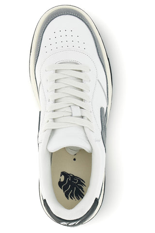 Weiße und graue Lederschuhe mit perforierter Zehe U.power U1400BC