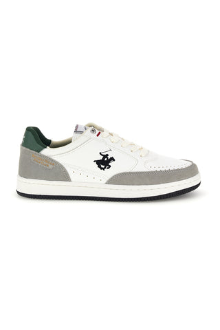 Sneakers bianche e grigie con dettaglio verde Beverly hills polo club York LTX