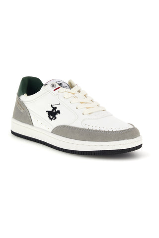 Sneakers bianche e grigie con dettaglio verde Beverly hills polo club York LTX