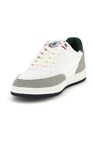 Sneakers bianche e grigie con dettaglio verde Beverly hills polo club York LTX