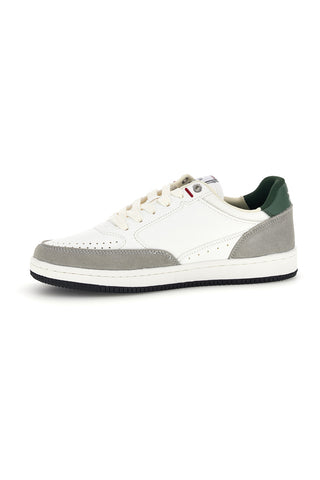 Sneakers bianche e grigie con dettaglio verde Beverly hills polo club York LTX