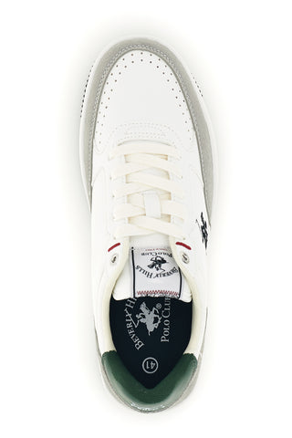 Sneakers bianche e grigie con dettaglio verde Beverly hills polo club York LTX