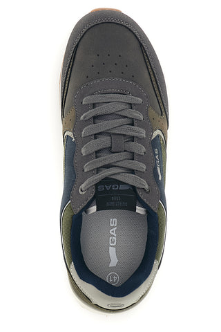 Sneakers grigie con inserti verdi e suola bicolore Gas Douglas Gs