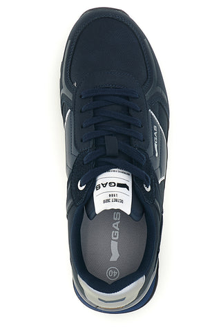 Sneakers blu con inserti a contrasto e suola bicolore Gas Logan GAM623006