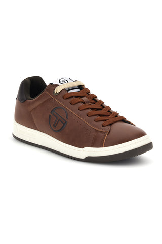 Braune Sneaker mit blauen Details von Sergio Tacchini, Modell „New Capri“