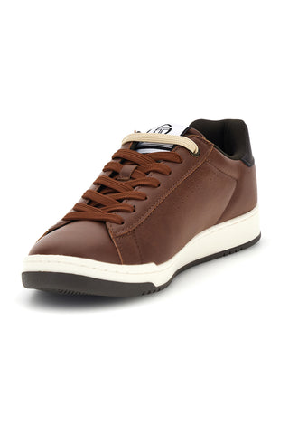 Braune Sneaker mit blauen Details von Sergio Tacchini, Modell „New Capri“