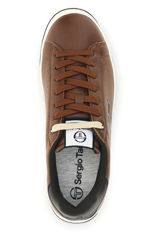 Braune Sneaker mit blauen Details von Sergio Tacchini, Modell „New Capri“