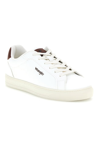 Sneakers bianche con tallone a contrasto e logo laterale Wrangler Wrangler Dusteen Men Low