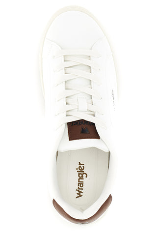 Sneakers bianche con tallone a contrasto e logo laterale Wrangler Wrangler Dusteen Men Low