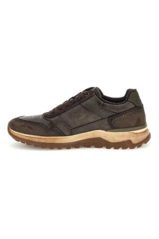 Sneakers marroni con zip laterale e suola metallizzata Wrangler Wriv Men Low