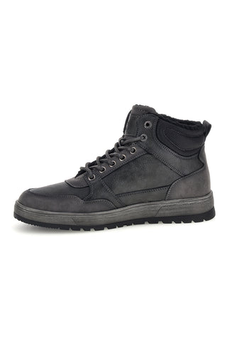 Sneakers alte grigie con fodera calda e logo impresso Wrangler Grit Men Mid