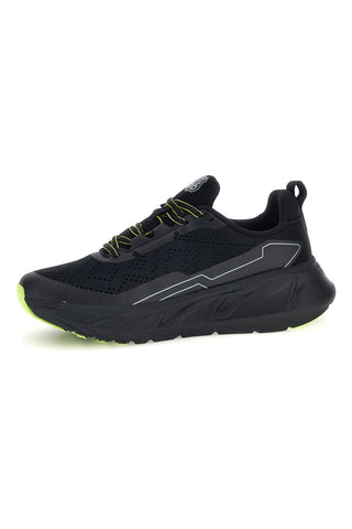 Schwarze Sneaker mit Lochmuster und neongelben Details Route 66 RO51038D