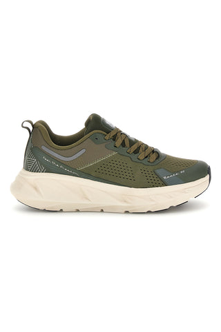 Sneakers verde militare traforate con suola alta Route 66 RO51811D