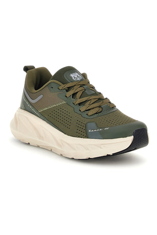 Sneakers verde militare traforate con suola alta Route 66 RO51811D