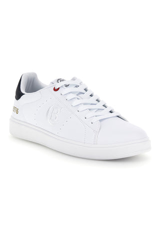Sneaker Bianca con Dettagli Blu Navy Cotton belt CBM624A3004