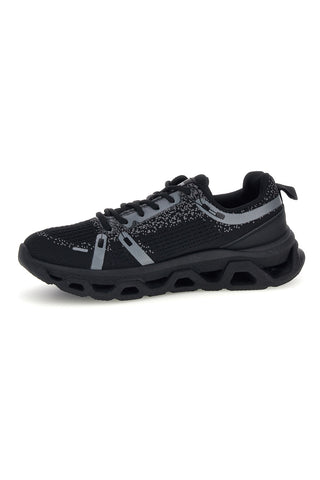 Schwarze Sneaker aus Stoff mit grauen Details 2t2l B009