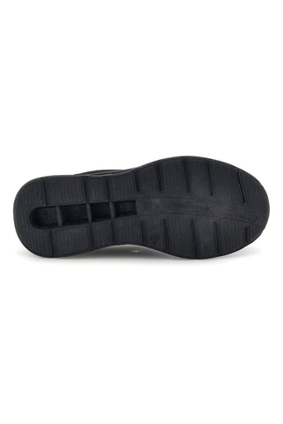 Schwarze Sneaker aus Stoff mit grauen Details 2t2l B009