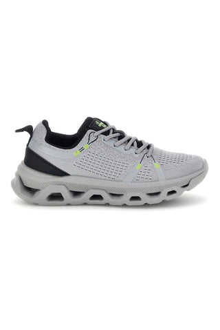 Graue Sneaker aus Stoff mit neonfarbenen Details 2t2l B009