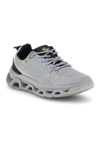 Graue Sneaker aus Stoff mit neonfarbenen Details 2t2l B009