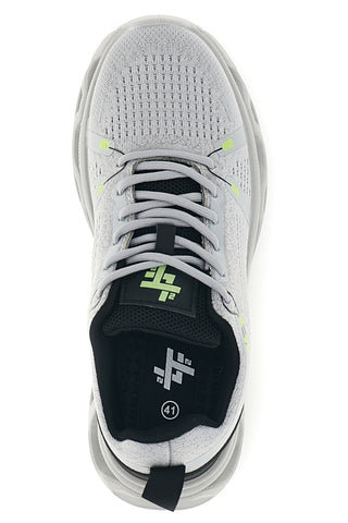 Graue Sneaker aus Stoff mit neonfarbenen Details 2t2l B009