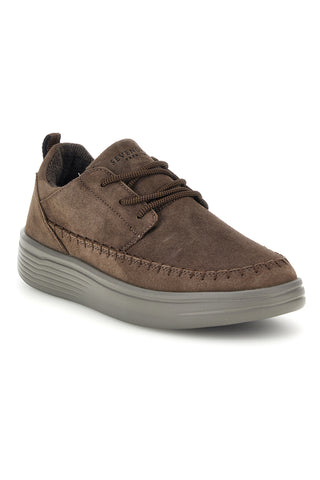Scarpe stringate tortora effetto scamosciato con cuciture a vista Sevenoaks YH255651