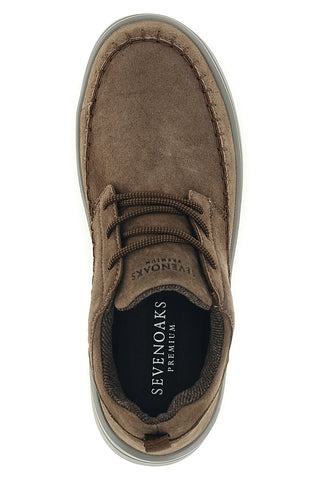 Scarpe stringate tortora effetto scamosciato con cuciture a vista Sevenoaks YH255651
