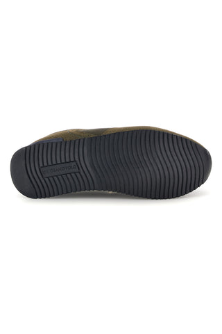 Militärgrüne Sneaker mit seitlichem Logo und blauen Einsätzen – Us Grand Polo GPM12175M7543