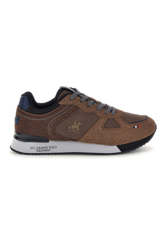 Braune Sneaker mit seitlichem „Us Grand Polo“-Logo, Modell GPM12175M6568