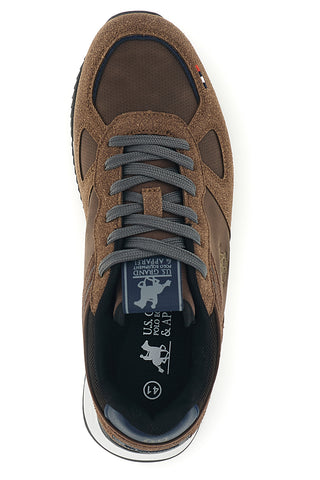 Braune Sneaker mit seitlichem „Us Grand Polo“-Logo, Modell GPM12175M6568