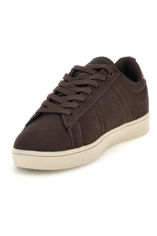 Dunkelbraune Sneaker mit Kontrastnähten und seitlichem Logo „Us Grand Polo“ GPM23206S6858