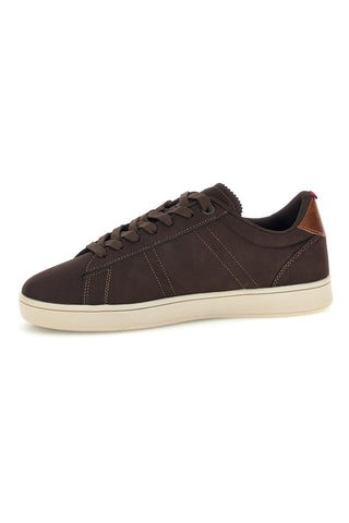 Dunkelbraune Sneaker mit Kontrastnähten und seitlichem Logo „Us Grand Polo“ GPM23206S6858