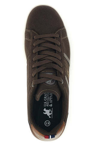 Dunkelbraune Sneaker mit Kontrastnähten und seitlichem Logo „Us Grand Polo“ GPM23206S6858