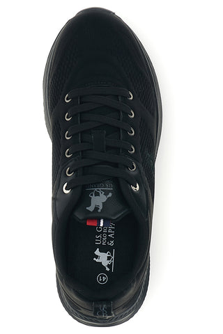 Schwarze Sneaker aus Stoff mit Ton-in-Ton-Logo „Us Grand Polo“ GPM31145N2020