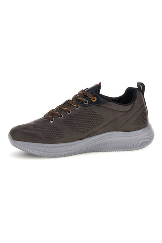 Dunkelbraune Sneaker mit Lochmuster und grauer Sohle – Us Grand Polo GPM31154N6868