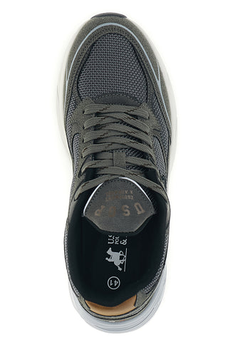 Graue Sneaker mit Mesh-Einsätzen und zweifarbiger Sohle – Us Grand Polo GPM46255M4367